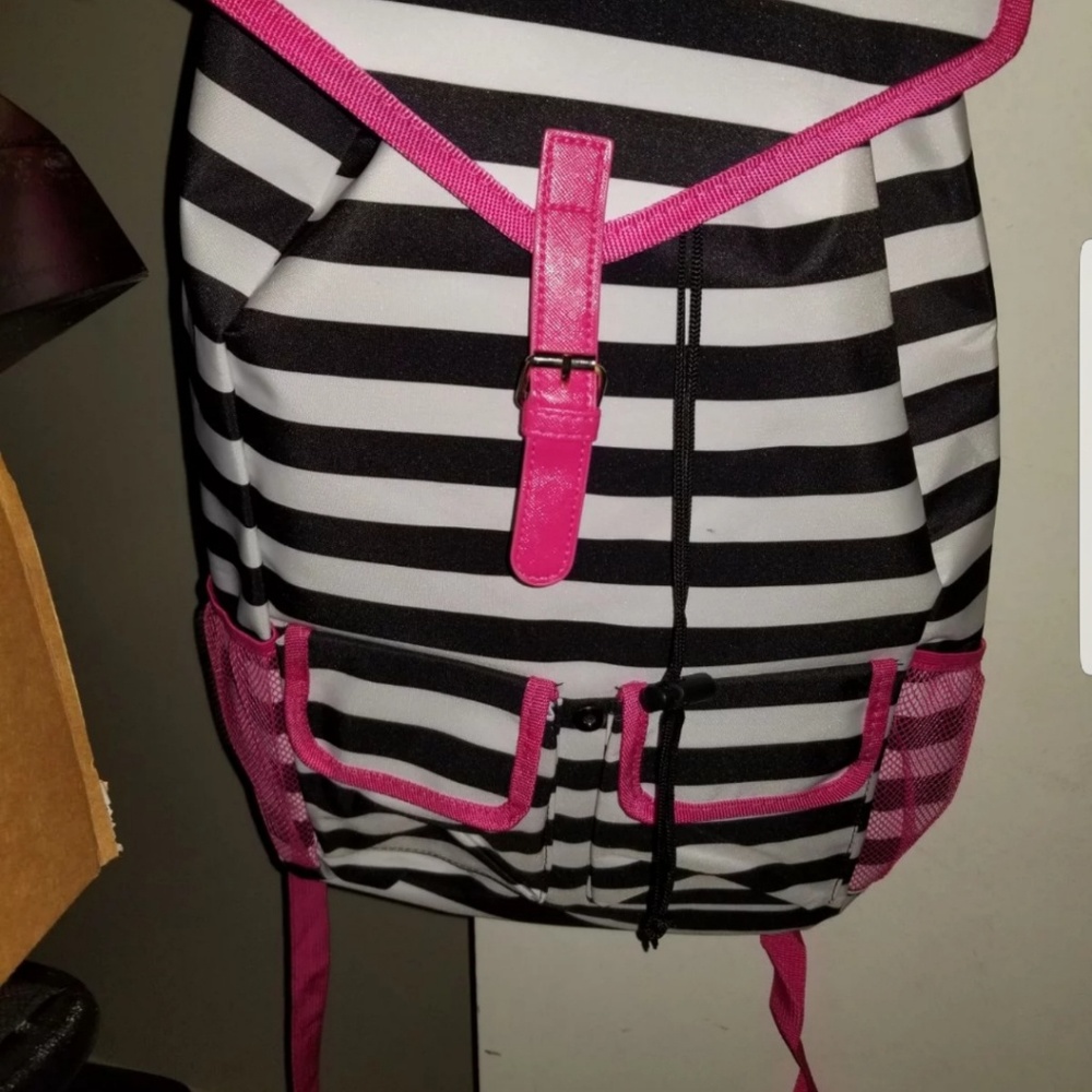 Hot pink striped bag